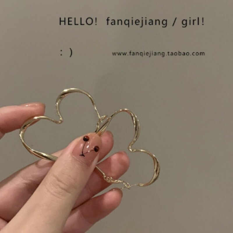 Holle Grote Hart Oorringen Vrouwen Koreaanse Ins Stijl Klein Design Merk Mode Eenvoudige Piercing Sieraden Groothandel Leuke Geschenken