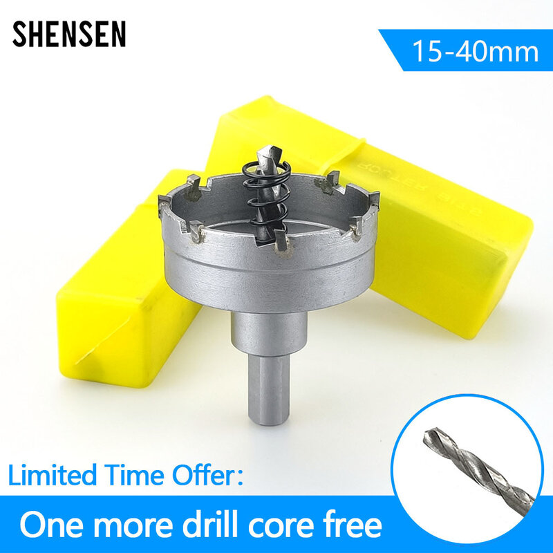 1 Pcs15-40mm TCT Hole Saw Carbide Tip Core Drill Bit Cutter Drilling crown for metal Stainless Steel Alloy