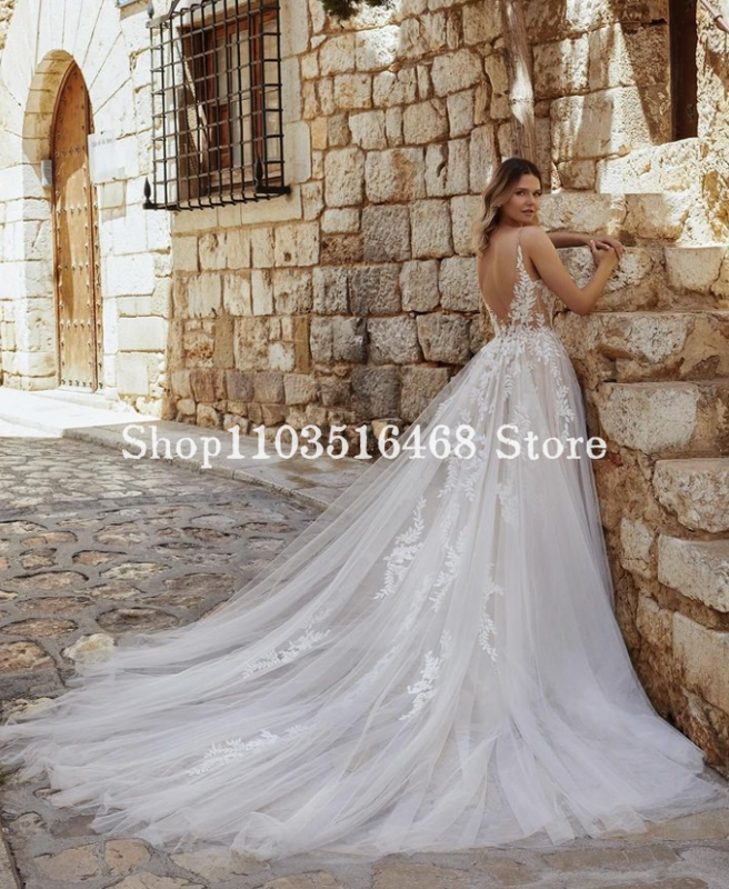 Женское свадебное платье It's yiiya, белое длинное платье в стиле бохо с V-образным вырезом и аппликацией на заказ на лето 2019