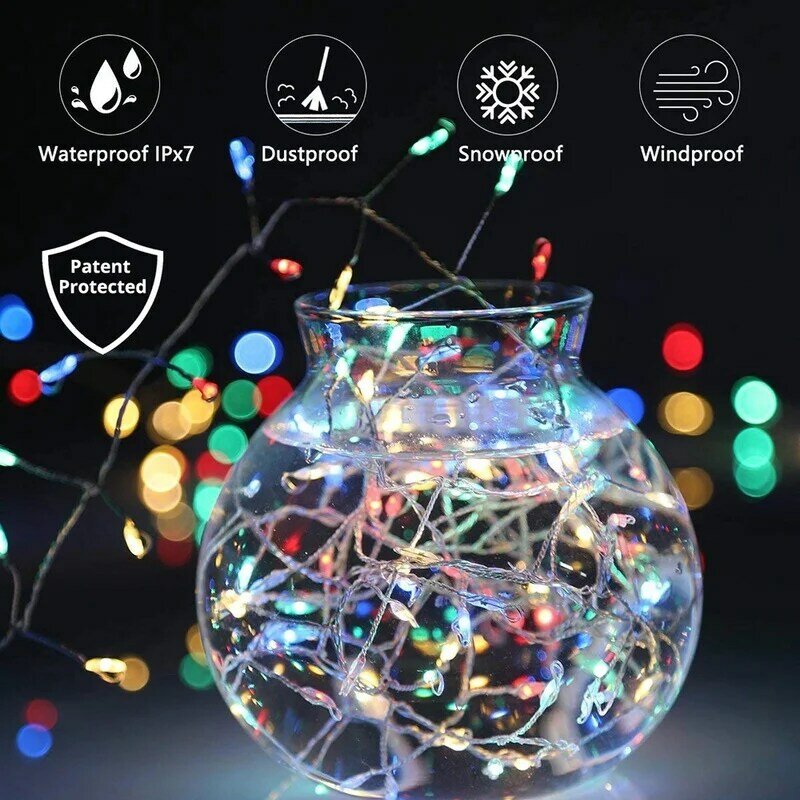 3/5M 200LED Branch Tree Outdoor Silver Wire Fairy Lights Cluster String Lights for Cafe Bar Wedding Party Xmas Home Decorations