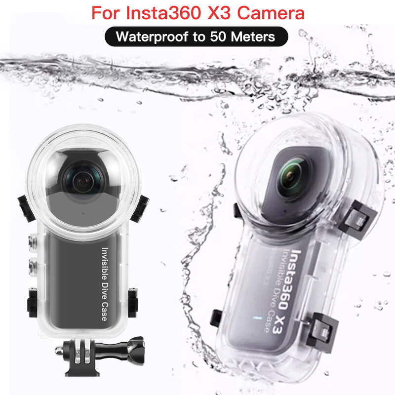 Invisible Dive Case For Insta 360 X3 Waterproof Protector 2023 New For Insta360 X3 Underwater 50M Diving Shell Accessories
