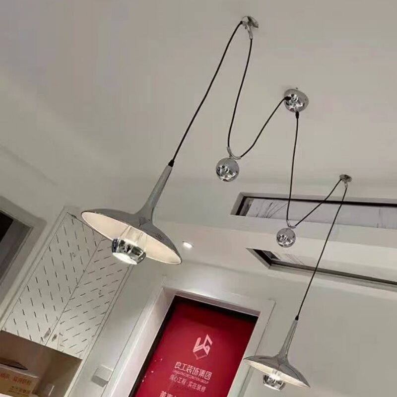Дизайнерская Скандинавская креативная лампа для прикроватного столика, столовой, Подвесная лампа с регулируемой индивидуальностью