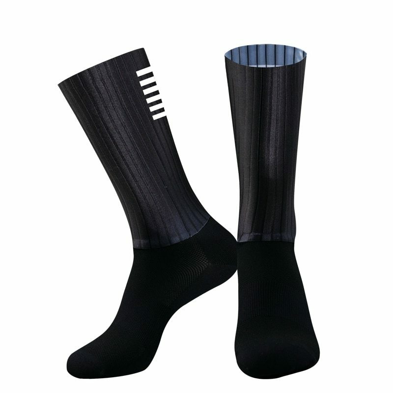 Calcetines hasta la rodilla antideslizantes de silicona para hombre, medias deportivas para bicicleta, para correr