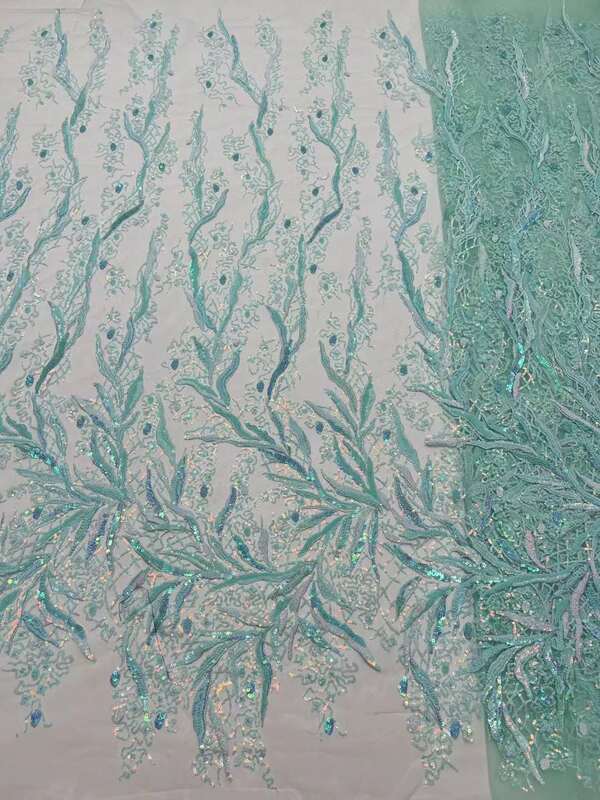 2023 Высококачественная африканская кружевная ткань, французская сетчатая ткань с блестками для шитья, стандартная тюль, нигерийские кружевные ткани