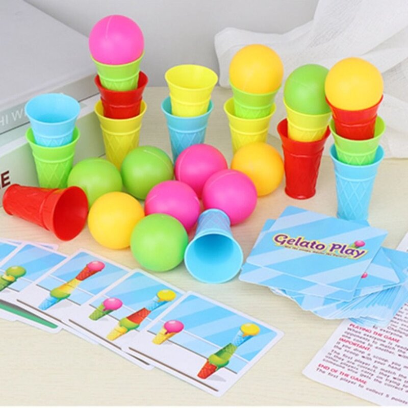 Giocattoli impilabili Montessori interattivi formazione di pensiero logico apprendimento Gelato smistamento dei colori abbinamento di smistamento dei colori