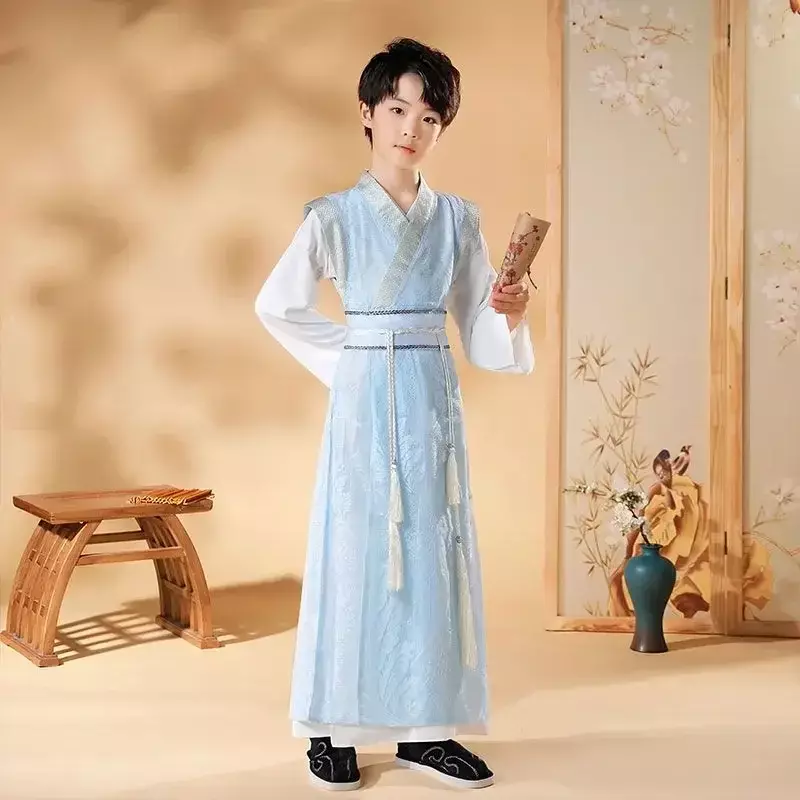 ชุดฮานฟูแบบดั้งเดิมสำหรับเด็กชุดจีนสำหรับเด็กทันสมัยชุดงานคาร์นิวัลสำหรับเด็ก