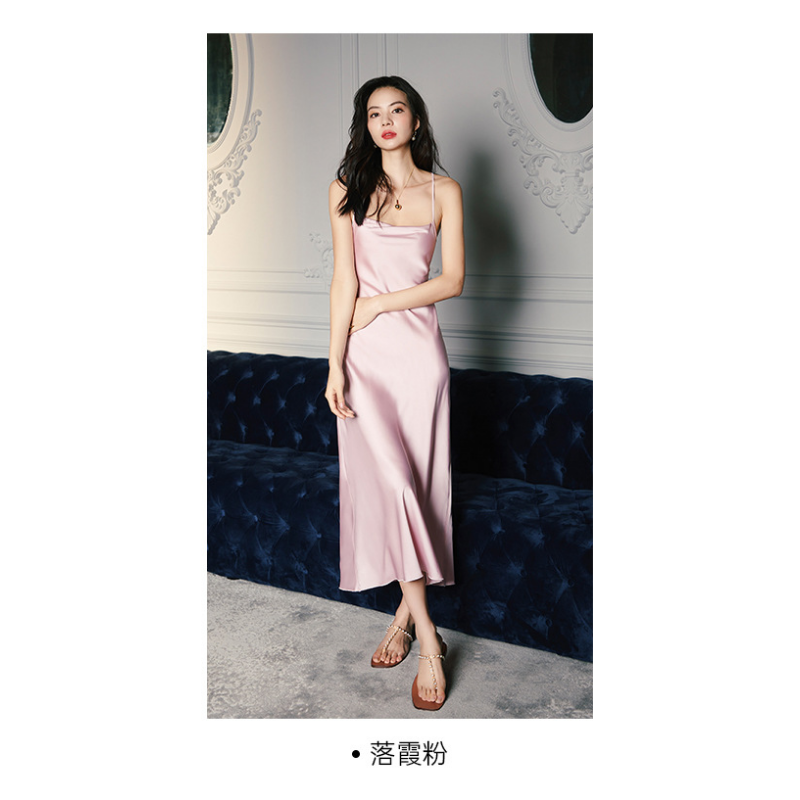 2022 Hanging Dress Sexy Nightgowns Sleep Pajamas Woman Swing Collar Summer Thin Cross Tie Elegance HomeWear Nighty for Ladies