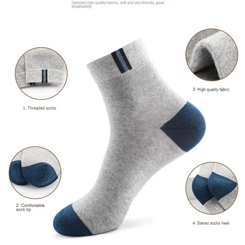 20 Paar Herren-Mid-Calf-Socken, bequeme Business-Freizeit socken aus Baumwolle mit farbenfrohen klassischen Mid-Calf-Socken im Sports til