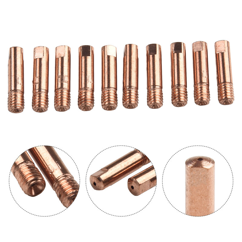 Copper Welding Bicos, Rosca M6, Ferramentas de solda, Acessório da tocha, 0.6mm, 0.8mm, 0.9mm, 1.0mm, 1.2mm