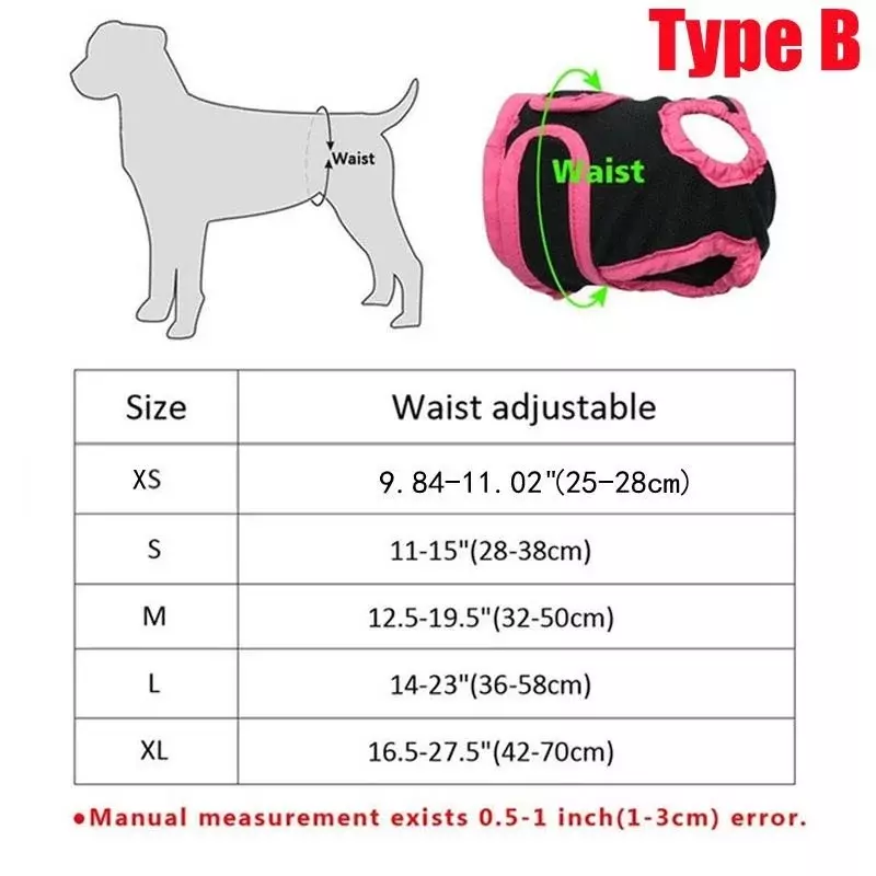 2 Soorten Xxs/Xs/S/M/L/Xl Hond Fysiologische Broek Waterdichte Herbruikbare Hondenpanty Hond Anti-Lekkage Luier Broek Kat Hond (1 Stuk)