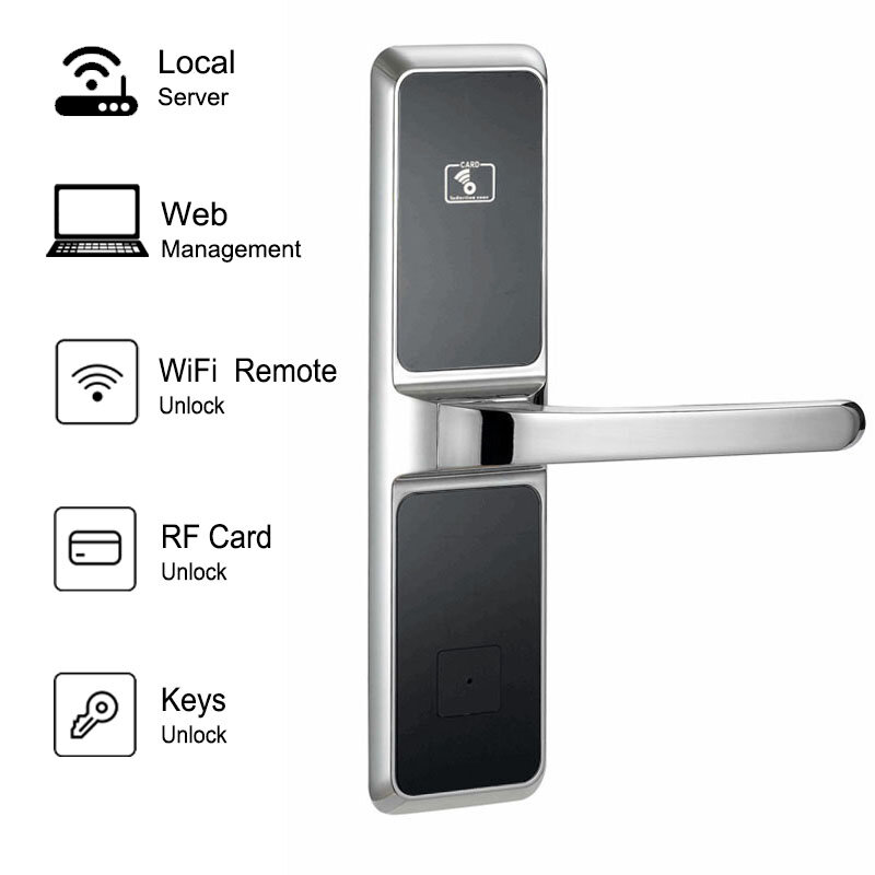 Excellent Hotel Security Keyless Smart Bluetooth RFID Card Lock With Free Online Software