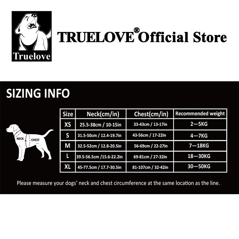 Truelove Pet Harness Small Medium Large Split Dog Fashion Outdoor Dropshipping