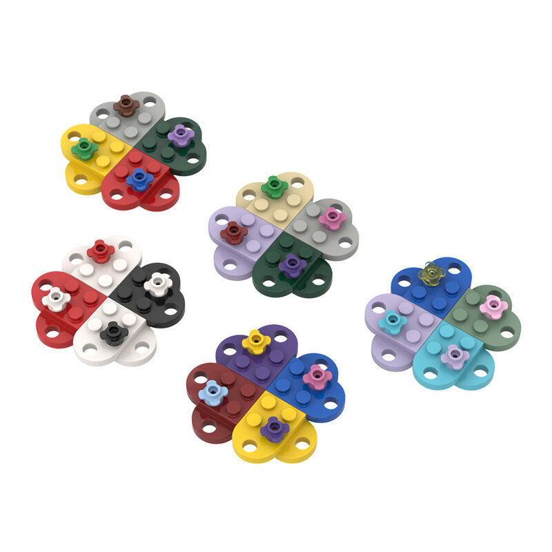 Arcoíris Pig MOC-piezas de placa 3176 especial 3x2 con agujero, Compatible con ladrillos, llavero de corazón DIY, bloques de construcción, juguete de partículas