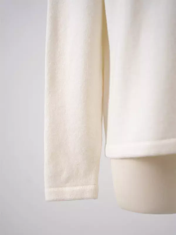 Camisola de manga comprida com decote em O feminino, bordado grafite, 100% lã, pulôver casual, primavera, 2022