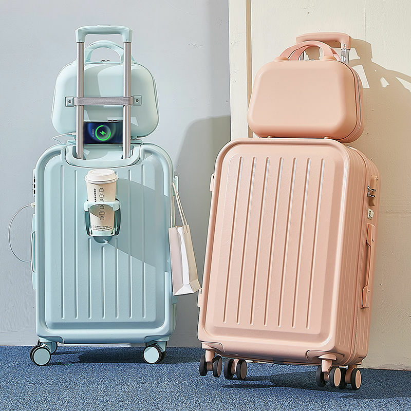 2024 Новый комбинированный чемодан, Женский чемодан на колесиках большой вместимости, прочный и долговечный чемодан для студентов и путешествий, коробка с паролем