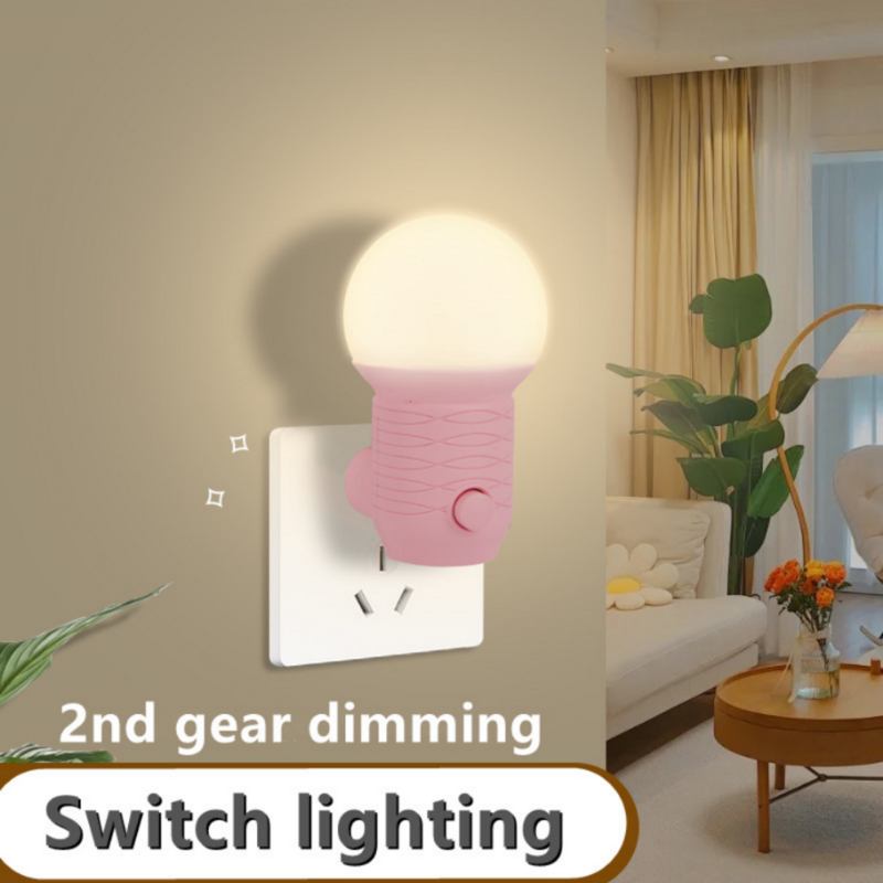 LED Plug-in Night Light 2-color Baby Nursing Eye Sleep Light Bedroom  Socket Lights Energy Saving Cute Corridor Lamp Consignment