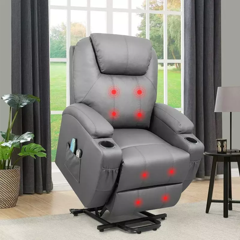 Flamaker-Chaise inclinable Power Lift, cuir PU, titane, valide et chauffant, chaise de salon ergonomique, canapé simple classique