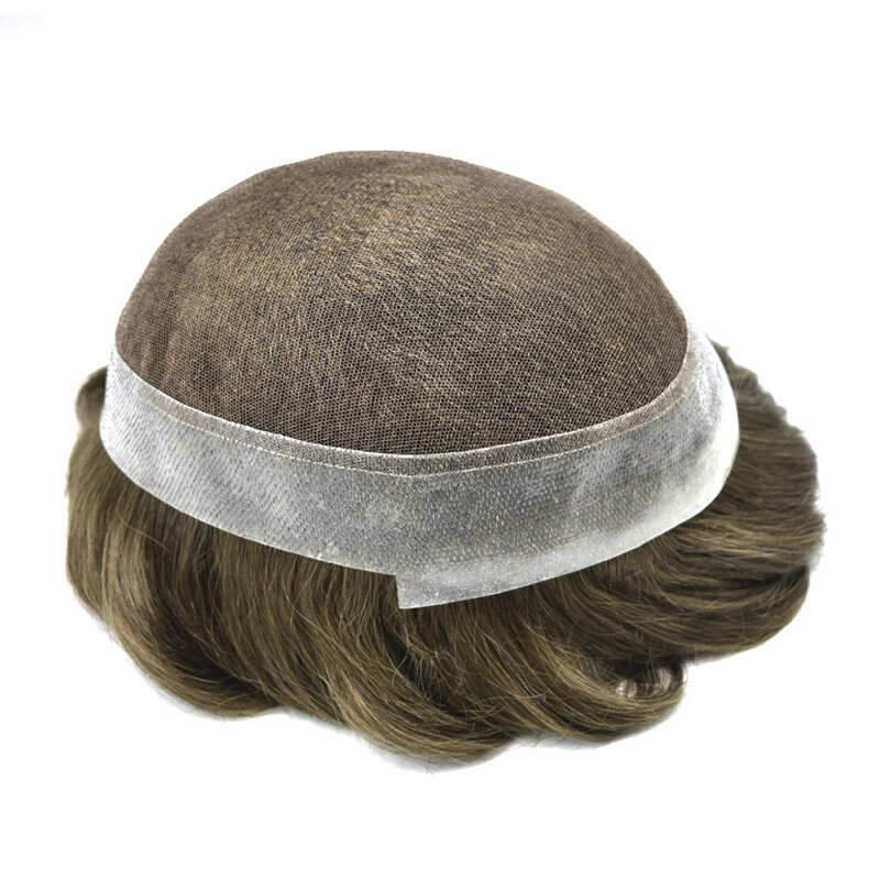 Австралийский мужской парик, Швейцарский парик из искусственной кожи на сетке, мужской парик, индийский парик, сменный системный блок, мужской капиллярный протез волос
