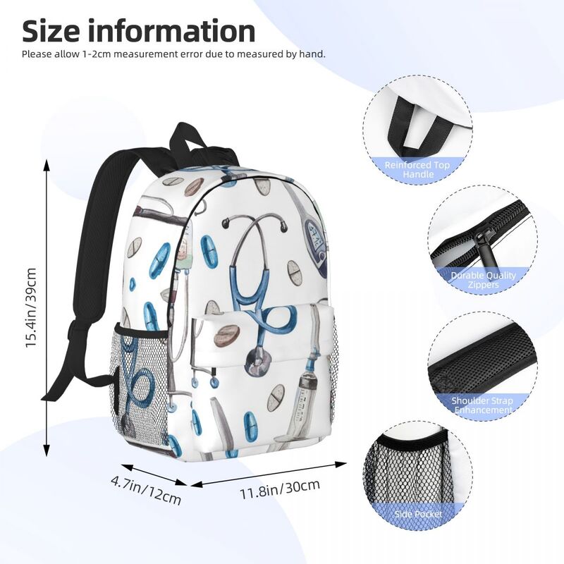 Акварельные больничные медицинские рюкзаки с узором для мальчиков и девочек, сумка для книг, модные школьные сумки для студентов, рюкзак для ноутбука, сумка на плечо