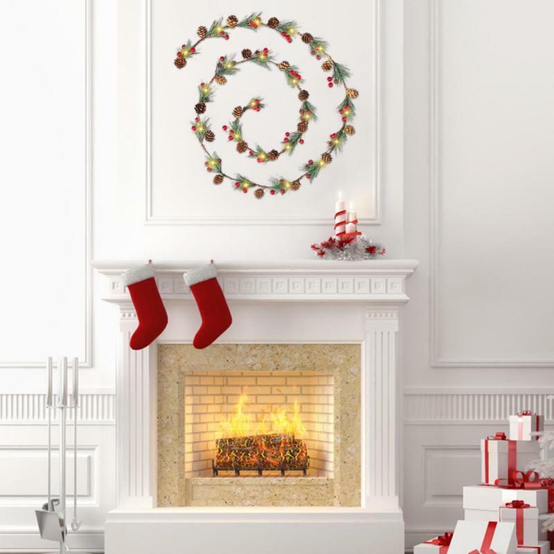 Weihnachts schnur Lichter flexible realistische Beeren kiefern schnur 4,5 v sichere Weihnachts schnur Tannenzapfen Lichter Girlande 6,56 ft für