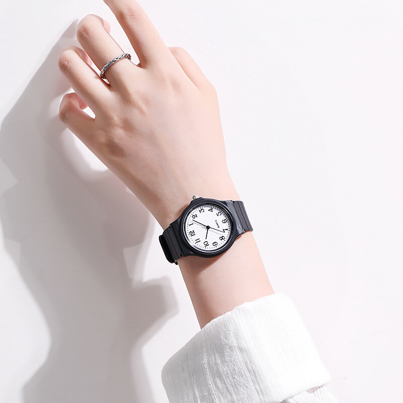 여성용 심플 패션 쿼츠 시계, 학생 손목 시계, 실리콘 스트랩 시계, 도매