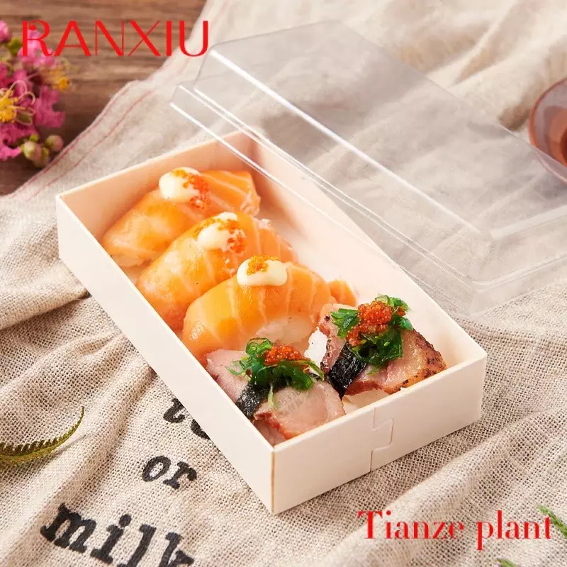 Imballaggio alimentare in legno usa e getta personalizzato da asporto scatola di legno per insalata di Sushi di frutta