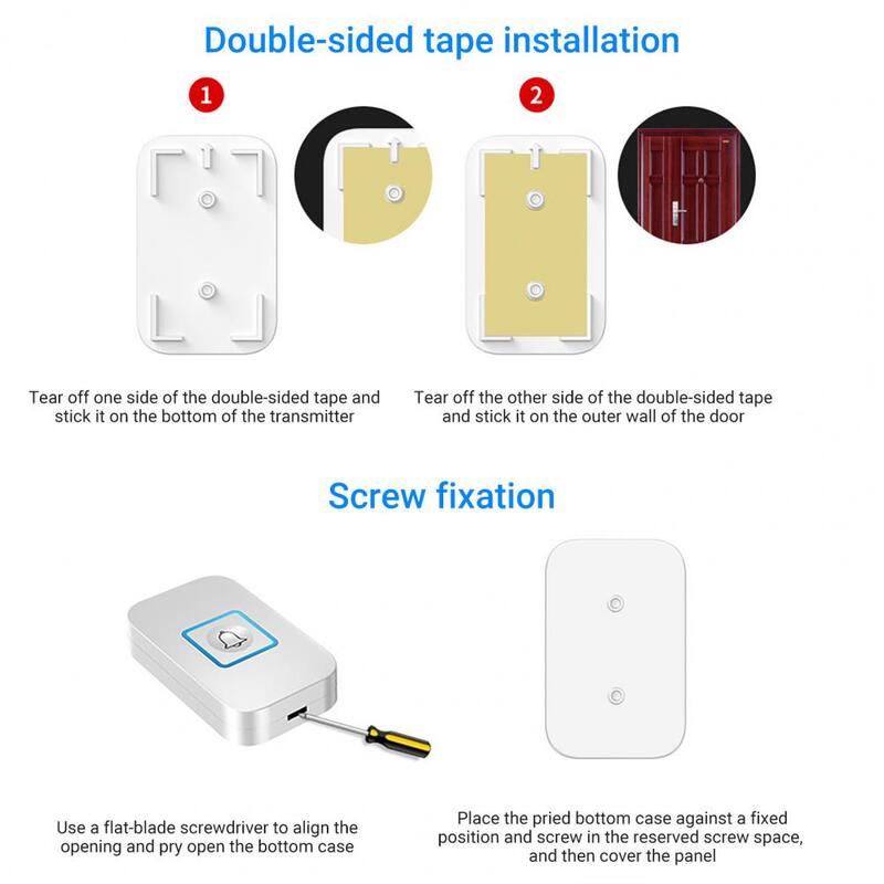 1 Set Office Smart Doorbell Adjustable Strong Penetrating Power Wireless Alarm Welcome House Melodies For Shop