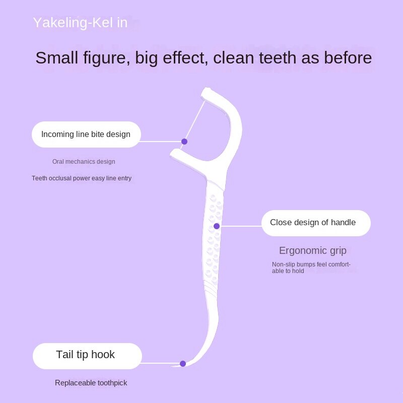 ไหมขัดฟันแบบแท่งสำหรับครอบครัวไหมขัดฟันกล่องไหมขัดฟันเรียบแบบพกพาแรงดึงสูงขนาด50ชิ้น