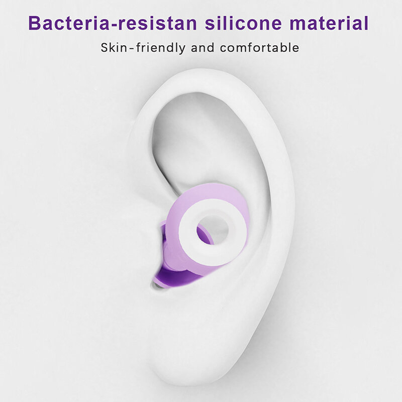 Soft Silicone Ear Muffs for Sleep, Earplug Redução de Ruído, Proteção Ruído, Viagem Reutilizável, Natação, Tampões de ouvido à prova d'água