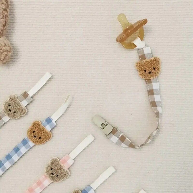 Bear Baby Cloth ciuccio catena colorata regolabile ricamo capezzolo clip clip fittizia reticolo succhietto supporto bambino