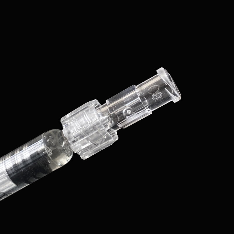 Leak Proof Double Helix Medical Sterile Luer Lock Adapter 10-100PCS Transparent Plastic Syringe Connector
