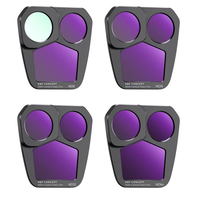K & F Concept-Kit de filtre pour importateur DJI Mavic 3 Pro ND, verre optique multicouche anti-ZE, 4 pièces (volontairement 8 + volontairement 16 + volontairement 32 + volontairement 64)