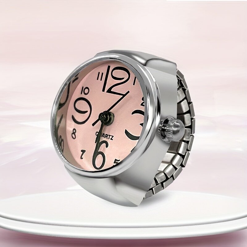 นาฬิกาควอตซ์วงแหวนกลมนาฬิกาแหวนตัวชี้เวลาโลกสีสันสดใส