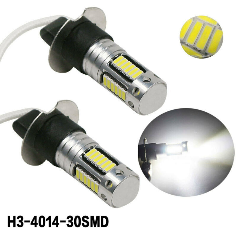 Bombillas LED antiniebla para faros delanteros de coche, Kit de conversión de 12V, luz blanca superbrillante, accesorios para coche, 2 piezas, H3