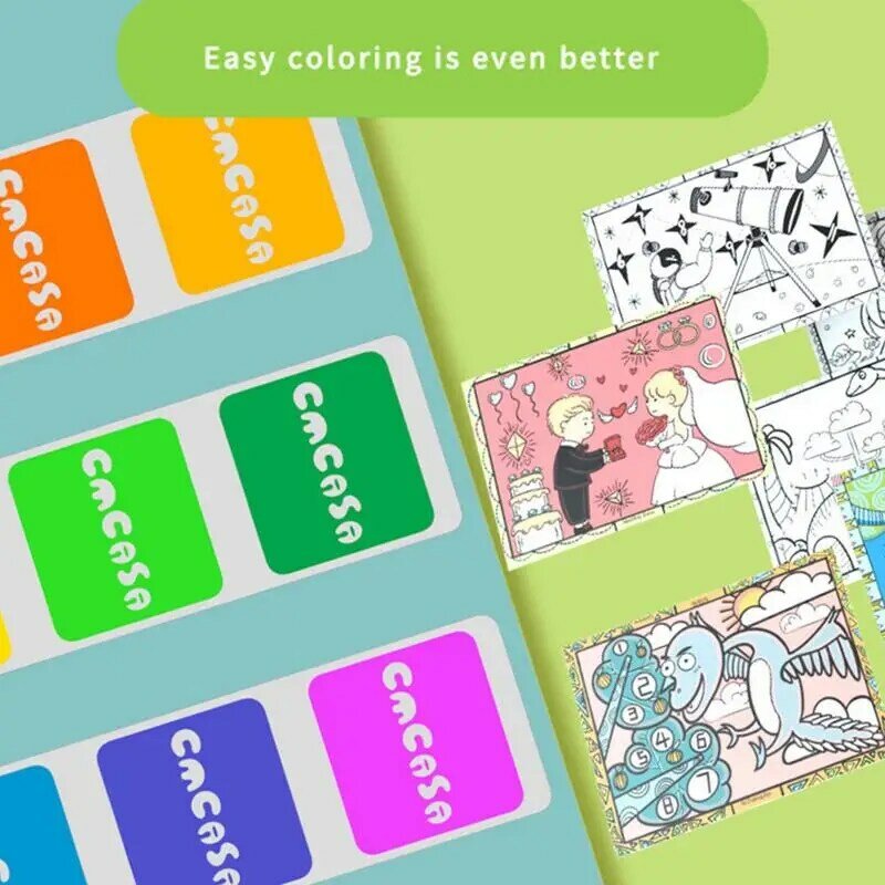 Kieszonkowa kolorowanka wody kolorowanki dla małych dzieci przenośna akwarelowa książka z farbami i pędzlem dla dzieci w wieku 3 lat
