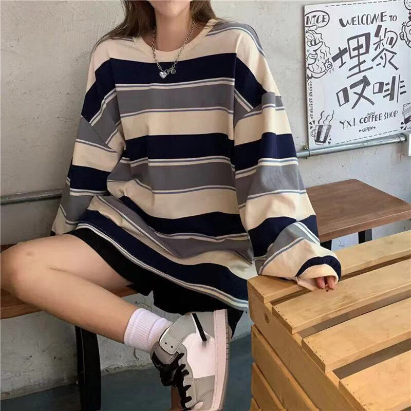 Pullovers Women Sweatshirt Female Streetwear T-shirt Vintage Wear-resistant Loose Plus Size Retro Skin-friendly
