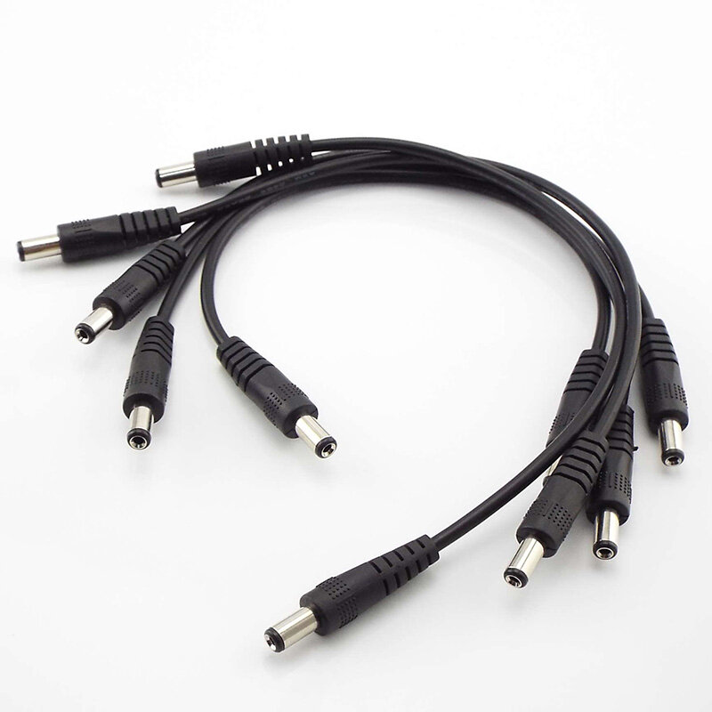 DC Power Cable Plug, macho para macho CCTV adaptador conector, cabos de extensão de alimentação, 0.25m, 0.5m, 1 m, 2m, 5.5x2.1mm, 12V