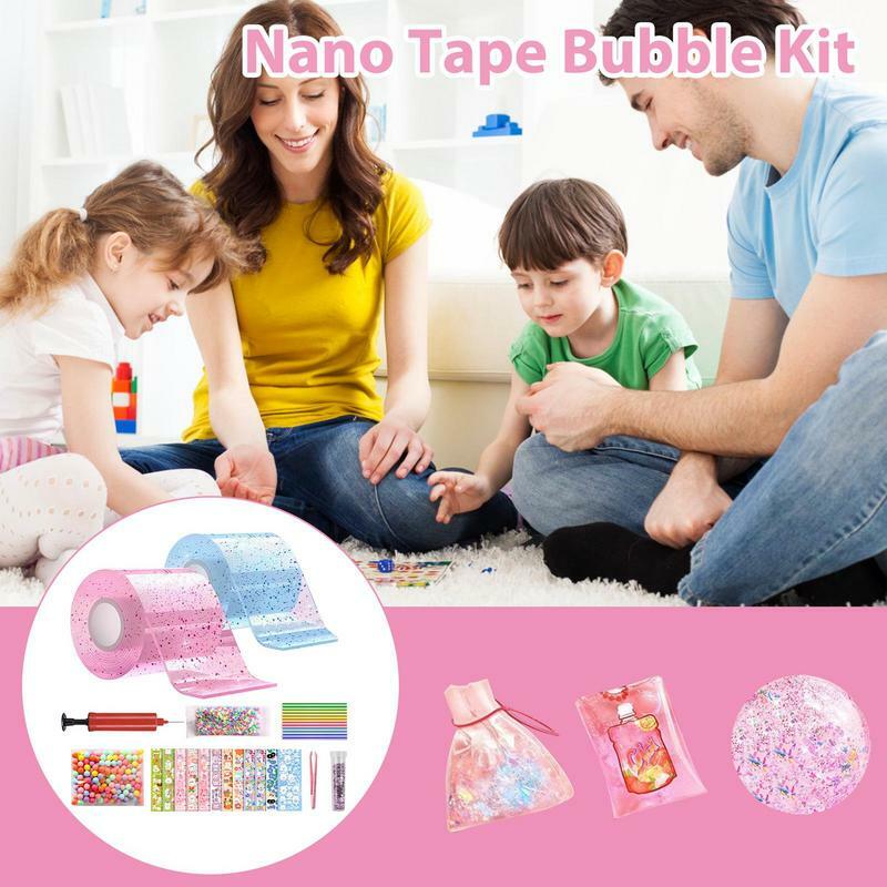 Blowing Bubble Tape Kid's DIY Blowing Bubble Tape Acrylic Material Bubble DIY Craft Kit For Home School Travel And Other