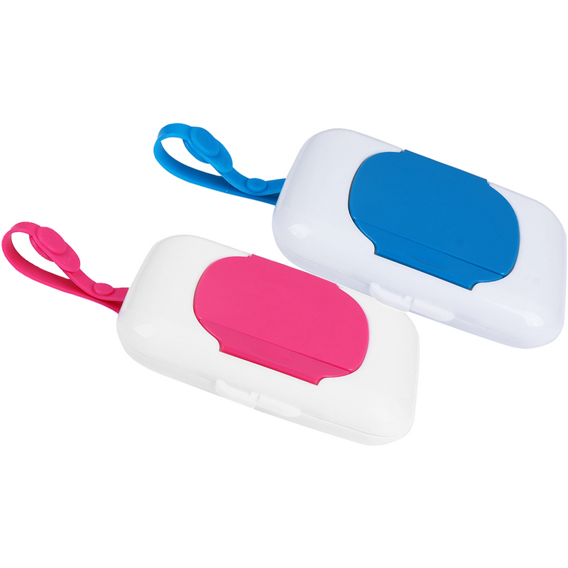 2 Pcs Wipe Box pannolini dispenser di salviette per neonati portatili porta piccolo supporto custodia per tessuti bagnati in Gel di silice da viaggio per neonati