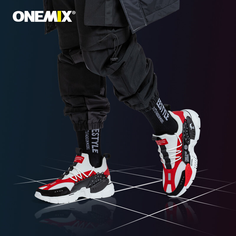 Onemix 2023ใหม่รองเท้าวิ่งผู้ชาย, รองเท้ากีฬาพื้นกันกระแทกสไตล์ฮาราจูกุ