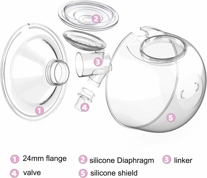 Coletor de leite Wearable Breast Pump, Acessórios Copo, Compatível com S9, S10, S12, 24mm, 27mm