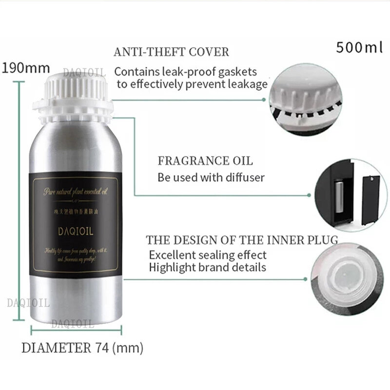Óleo essencial para o difusor do aroma, máquina do perfume do ambientador do hotel, fragrância do quarto sem água, 100ml