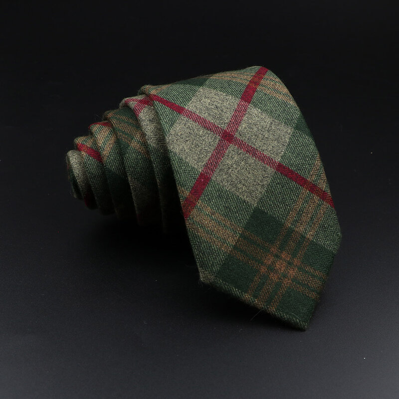 Cravatta scozzese da uomo in cotone nero grigio rosso cravatta fatta a mano in lana collo stretto cravatte matrimonio festa d'affari vestito camicia accessorio regalo