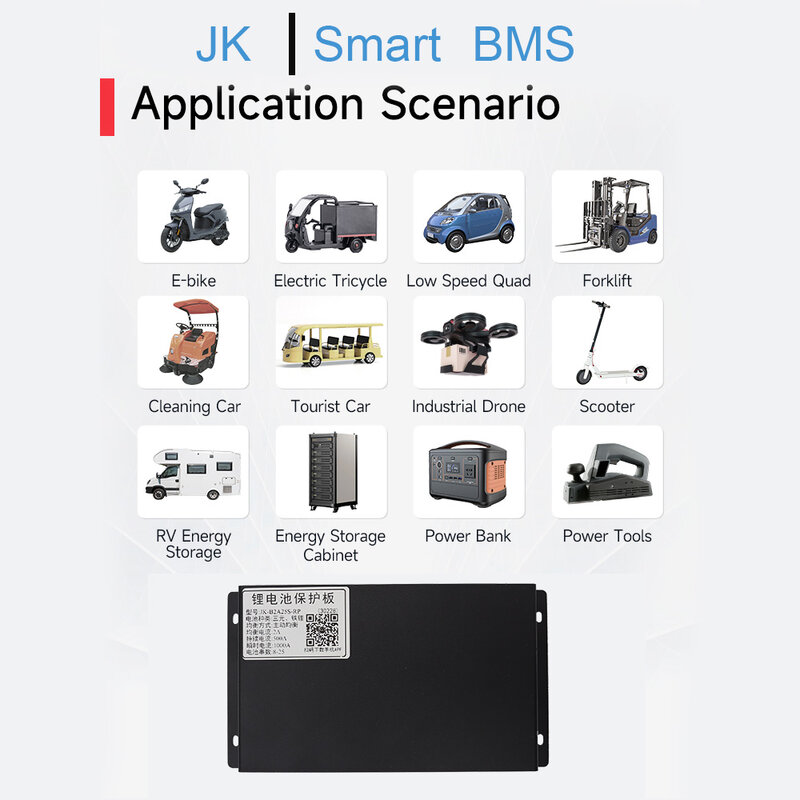 JIKONG-Smart BMS balanço ativo atual, carga e descarga para 8S ~ 25S LiFePO4 Li-ion bateria JKBMS, B2A25SRP, 2A, 500A-1000A