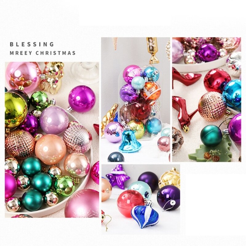 X6HD Colored Balls Christmas Tree Ornaments Randomly Selected Colored Ball Decor