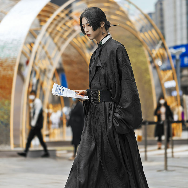Мужской костюм ханьфу 2024, костюмы в стиле ретро китайской традиционной династии Мин, комплект одежды в восточном стиле ханьфу