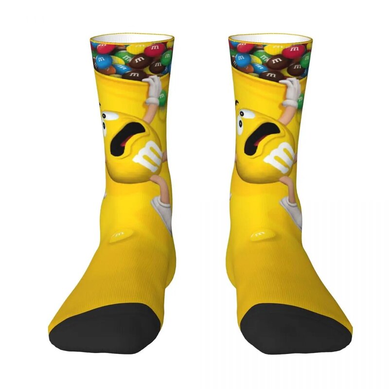 Calcetines Unisex acogedores con estampado 3D, medias amarillas M Beans para exteriores, calcetines interesantes para las cuatro estaciones