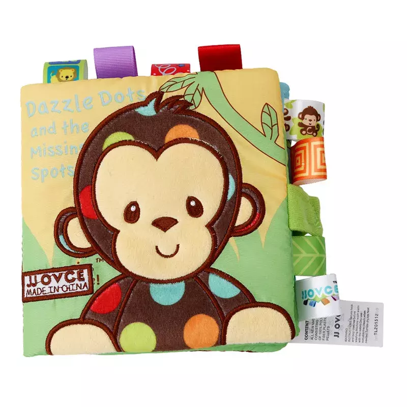 Libros de tela de estilo Animal para niños, juguetes educativos de aprendizaje para recién nacidos, mono, búho, perro