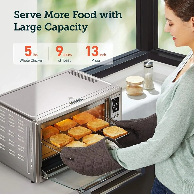 12-in-1 friggitrice ad aria tostapane forno combinato, Airfryer girarrosto forno a convezione controsoffitto, cuocere, Broiler, arrosto, disidratare