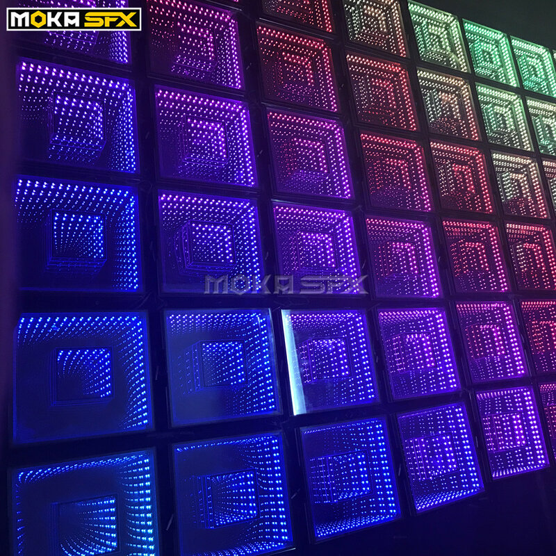 40 pz/lotto luce della fase del LED Specchio 3D Pista da ballo di spessore vetro temperato RGB outdoor indoor pista da ballo
